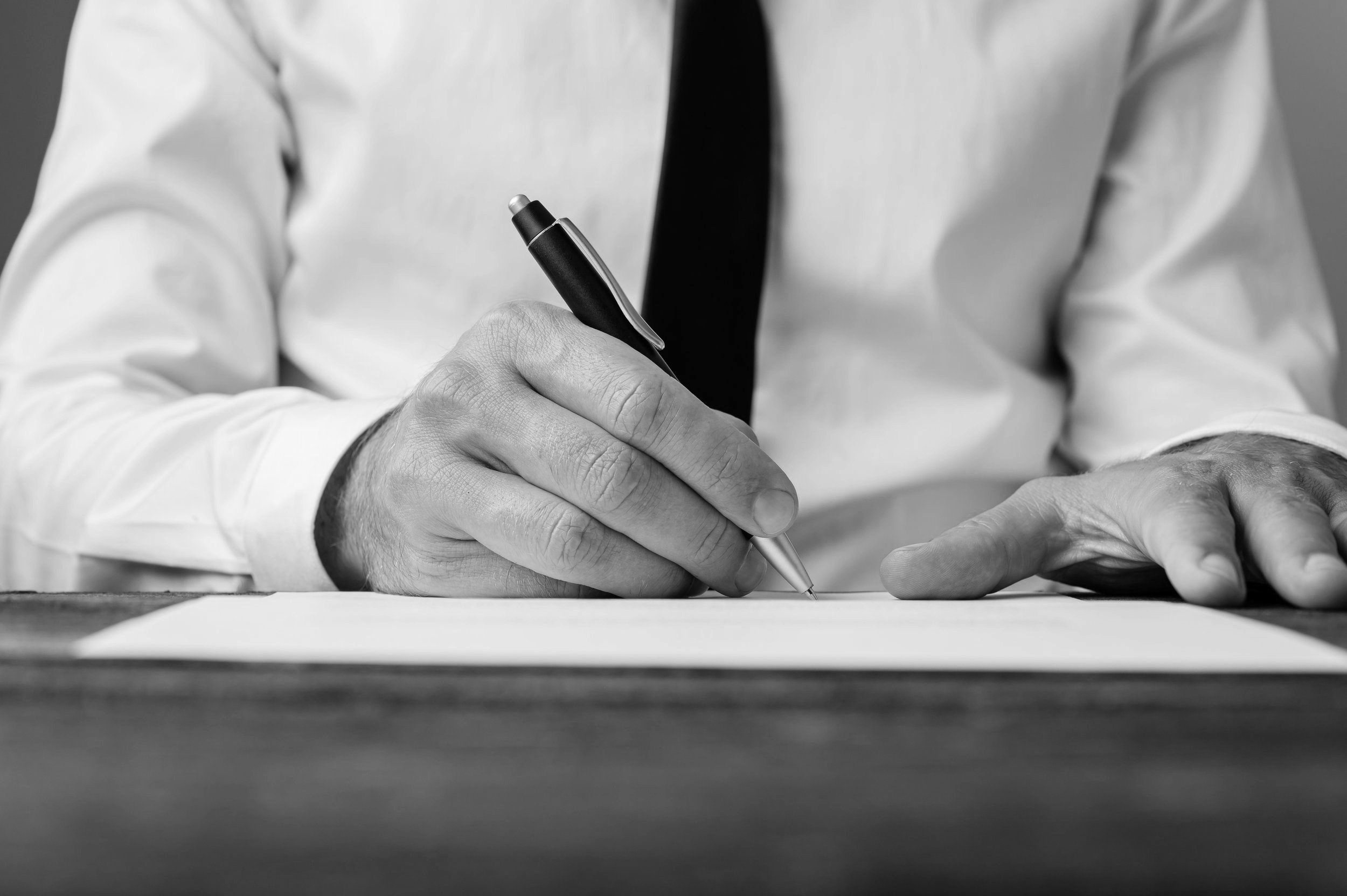 Businessman signing a contract